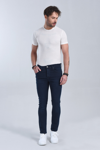 Erkek Açık Mavi Slim Fit Denim - 2