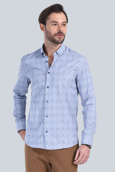 Erkek Bej Slim Fit Gömlek - 4