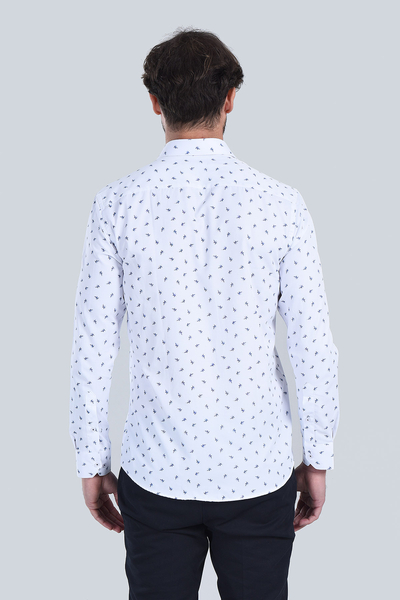 Erkek Beyaz Slim Fit Gömlek - 5