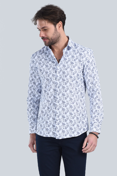 Erkek Beyaz Slim Fit Gömlek - 2