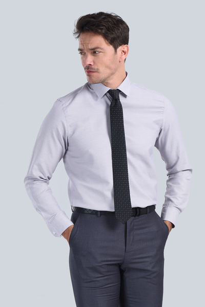 Erkek Desenli Bordo Slim Fit Gömlek - 3