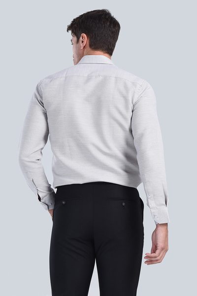 Erkek Gri Slim Fit Gömlek - 4