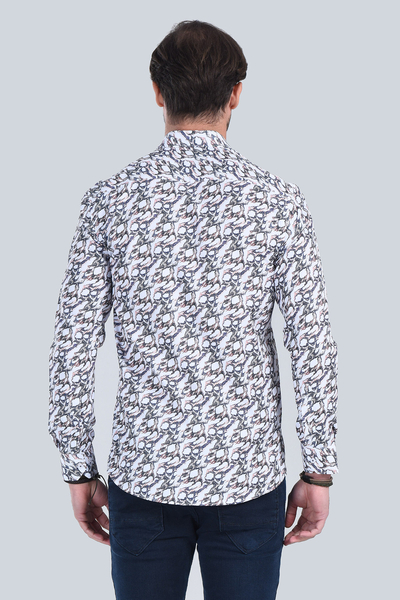 Erkek Kahverengi Slim Fit Gömlek - 5
