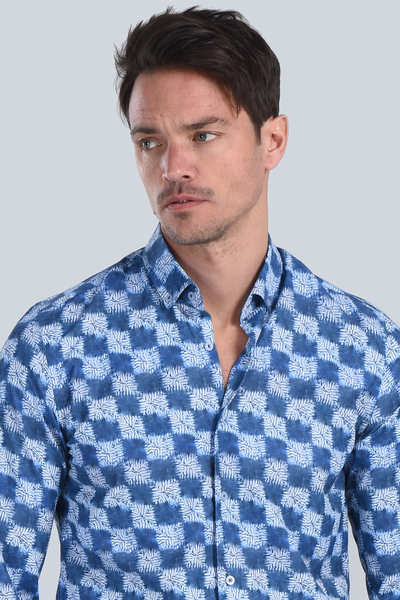 Erkek  Lacivert Slim Fit Gömlek