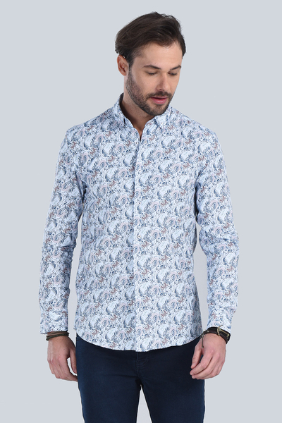 Erkek  Lacivert Slim Fit Gömlek - 3