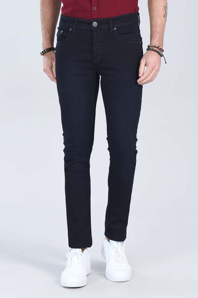 Erkek Koyu Mavi Slim Fit Denim