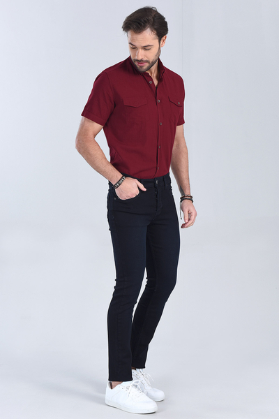 Erkek Koyu Mavi Slim Fit Denim - 2
