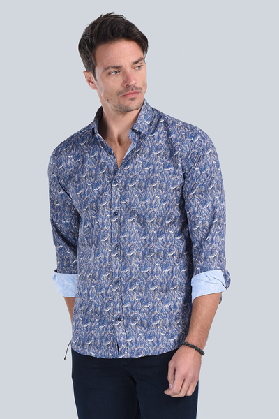 Erkek Lacivert Slim Fit Gömlek - 2