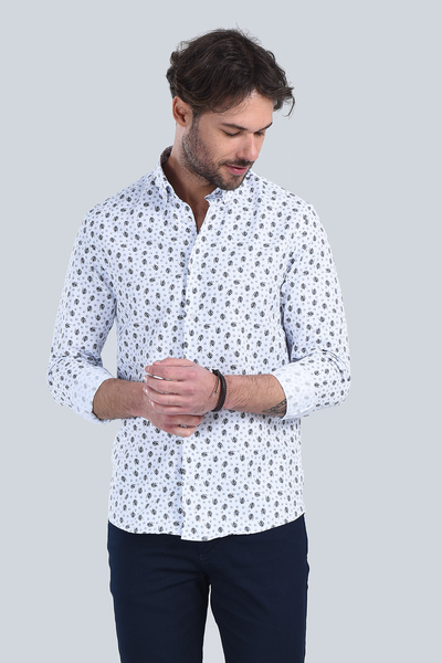Erkek Lacivert Slim Fit Gömlek - 3