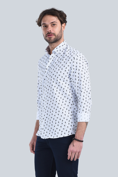 Erkek Lacivert Slim Fit Gömlek - 4