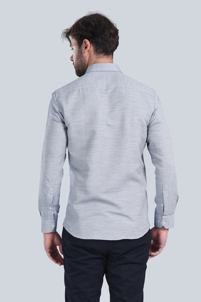 Erkek Lacivert Slim Fit Gömlek - 5