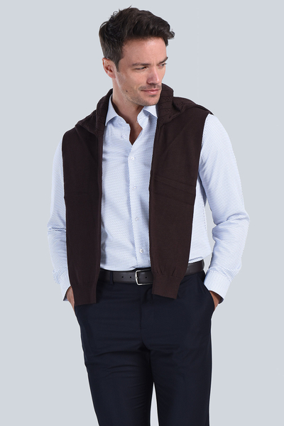 Erkek Lacivert Slim Fit Gömlek - 4