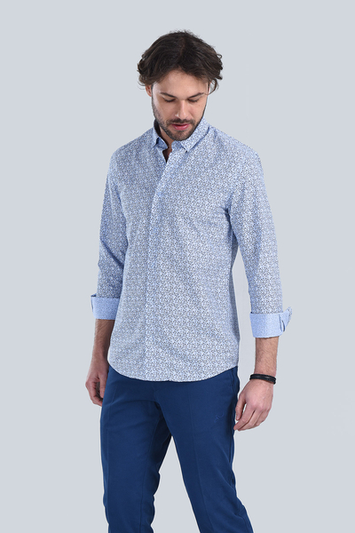 Erkek Lacivert Slim Fit Gömlek
