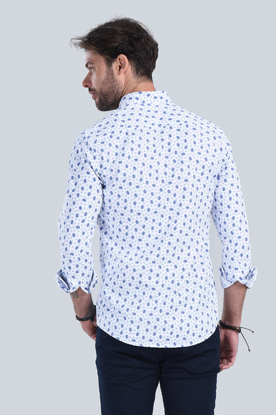 Erkek Mavi Slim Fit Gömlek - 5