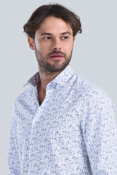 Erkek Mavi Slim Fit Gömlek - 2