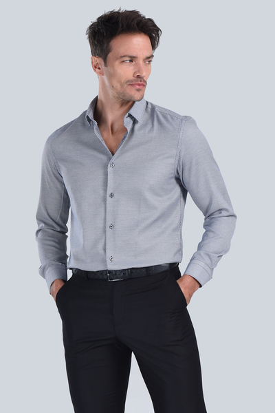 Erkek Siyah Slim Fit Gömlek - 3
