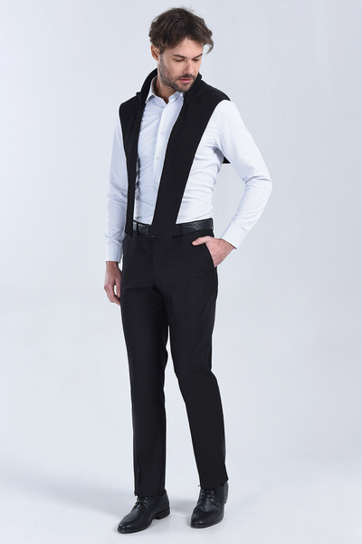 Erkek Siyah Slim Fit Gömlek - 2