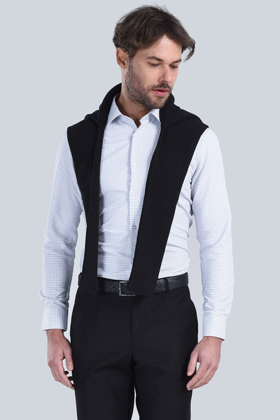 Erkek Siyah Slim Fit Gömlek - 4