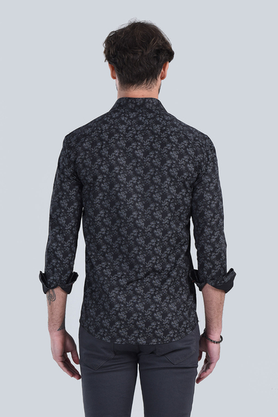 Erkek Siyah Slim Fit Gömlek - 5