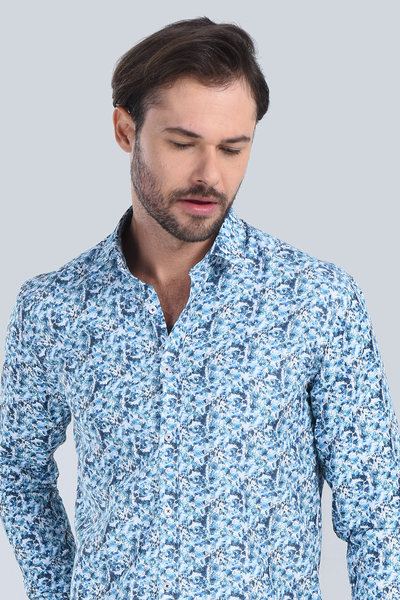 Erkek Yesil Slim Fit Gömlek - 4